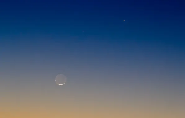 The moon, Mercury, Venus