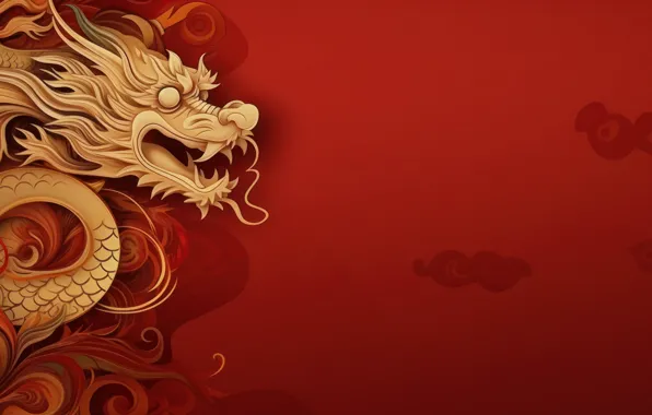 Face, style, background, dragon, New year, symbol, ornament, symbols