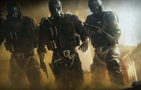 Picture Look, Smoke, Gas mask, Weapons, COP, Equipment, Ubisoft Entertainment, Police