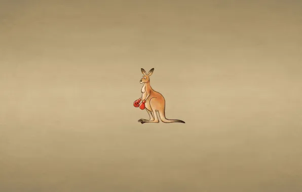 Animal, minimalism, kangaroo, Boxing gloves, kangaroo, dark background, a discerning eye