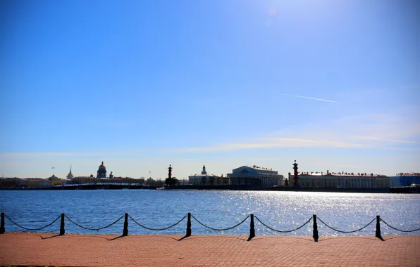The sun, Saint Petersburg, Saint-Petersburg, Neva, Nevskaya panorama