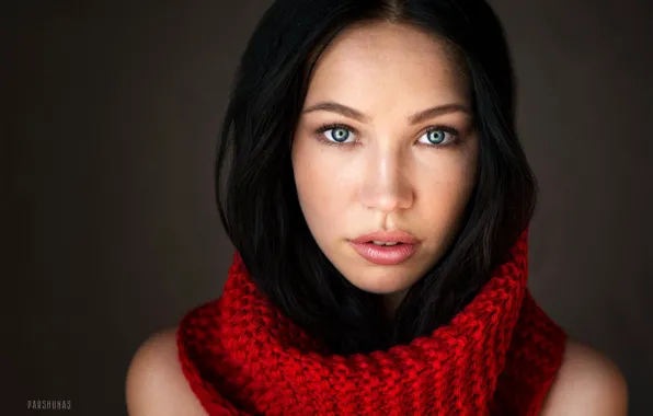 Look, background, model, portrait, makeup, brunette, hairstyle, collar