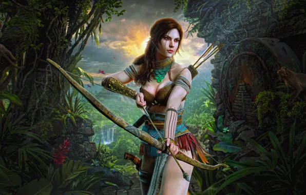 Girl, Figure, Tomb Raider, Art, Beauty, Sexy, Figure, Lara Croft