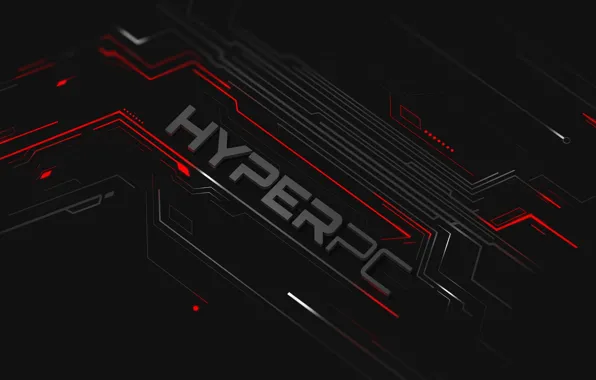 Background, logo, red, logo, black, HyperPc