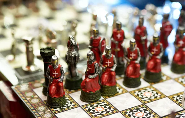 Light, people, men, blur, chess, in red, warriors, the Templars