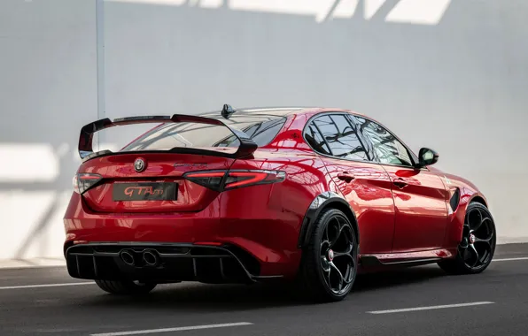 Red, Alfa Romeo, sedan, Giulia, GTAm, four-door, 2020, Gran Turismo Alleggerita changed