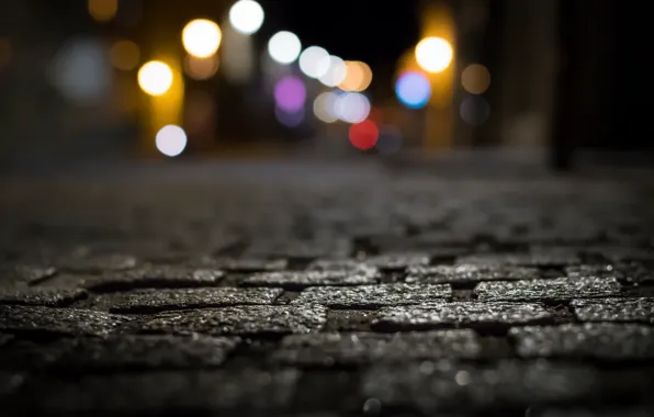 Night, the city, lights, street