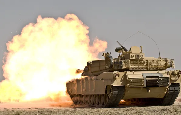 Picture the explosion, tank, M1A1 Abrams