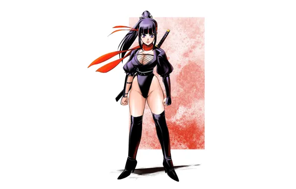 Girl, sexy, cleavage, thighhighs, long hair, boobs, anime, beautiful