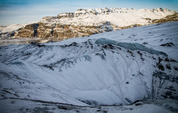 Cold, ice, winter, snow, landscape, mountains, ice