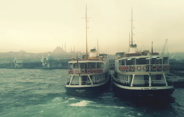 Picture fog, Marina, boats