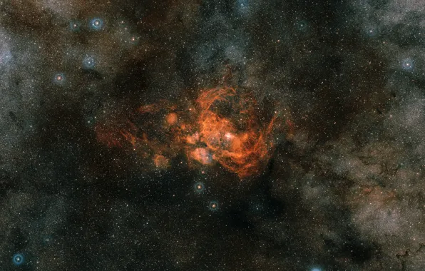 Picture Scorpio, constellation, NGC 6357, emission nebula, Pismis 24