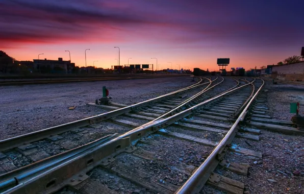 Train, railroad, railway, Railroad, tracks