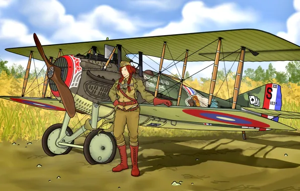 Fighter, times, The red-haired girl, SPAD, S.XIII, The first World war