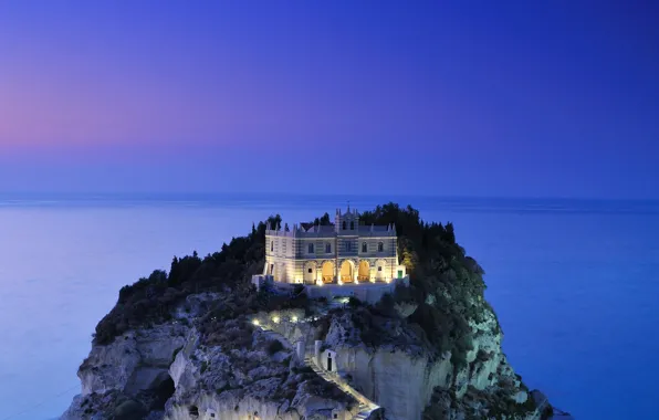 Rock, Italy, Church, Tropea, Calabria, Santa Maria Dell'isola