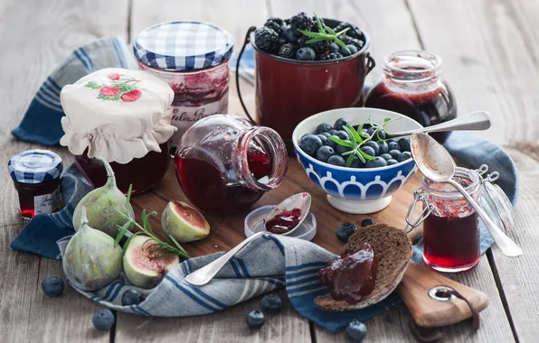 Blueberries, BlackBerry, blueberries, figs, blueberry jam, Jams and berries, Jams and berries, bilberry jam