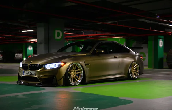 Light, BMW, drives, underground Parking, M4