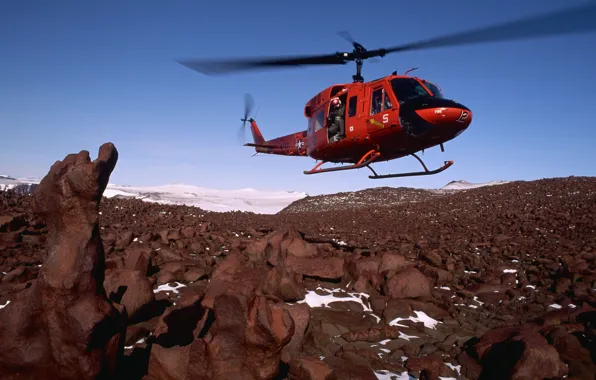 The sky, aviation, mountains, helicopter