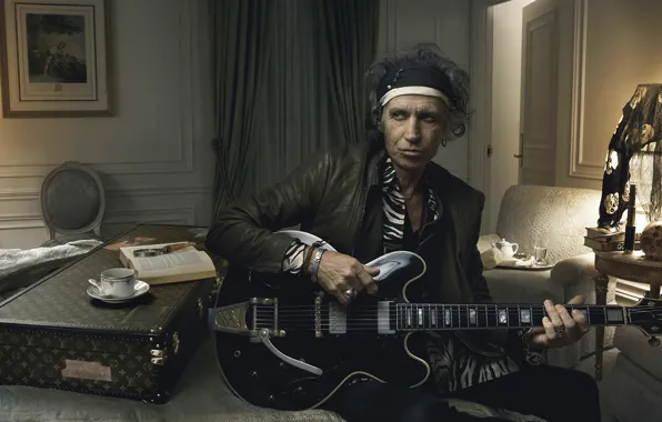 Picture guitar, rock, rolling stones, annie leibovitz, keith richards