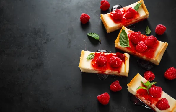 Picture berries, raspberry, cheese, pie, sauce, Natasha Breen, the pieces of the pie