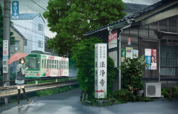 Green Eyes Anime Girl Under Umbrella Rain Background HD Anime Girl  Wallpapers | HD Wallpapers | ID #100340