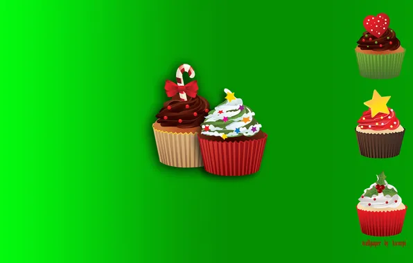 Food, sweets, green, cupcakes, cake