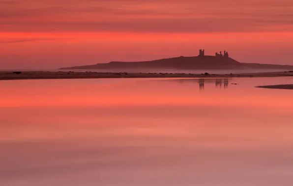 Sea, landscape, night
