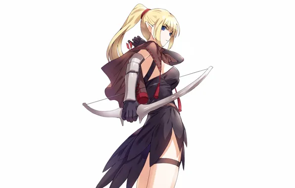 Girl, white background, elf