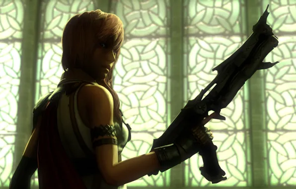 Picture look, girl, rendering, weapons, Final Fantasy XIII, Lightning, square enix