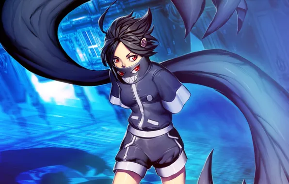 Girl, street, hands, claws, art, Genzoman, kurosho, achthenuts