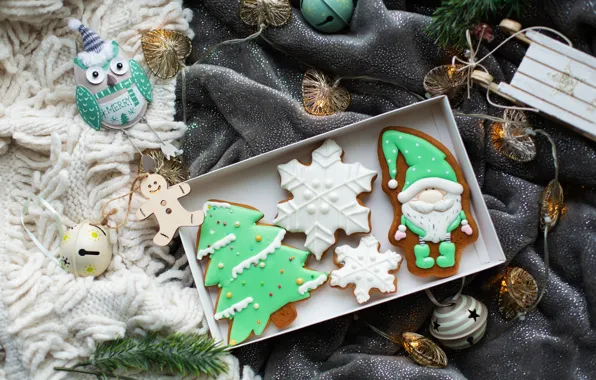 Christmas, figures, tray, decor, gingerbread, Kukota Ekaterina