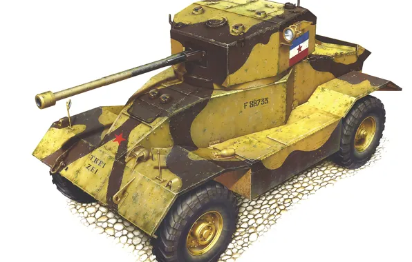 Figure, art, English, armored car, The armed forces of Yugoslavia, AEC Mk. II