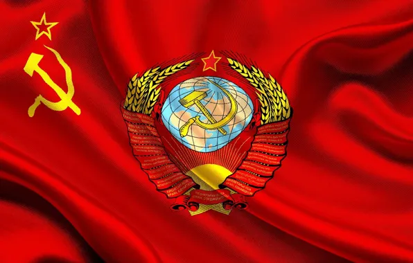 Picture Flag, USSR, Coat of arms, The flag of the USSR