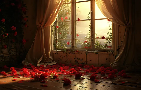 Decoration, love, room, holiday, romance, bed, interior, heart
