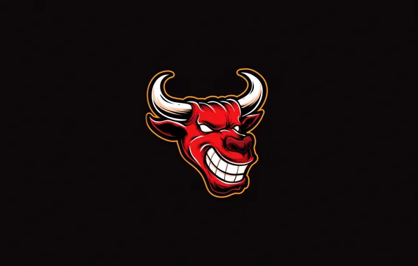 Minimalism, Figure, Style, Background, Bull, Horns, Art, Art