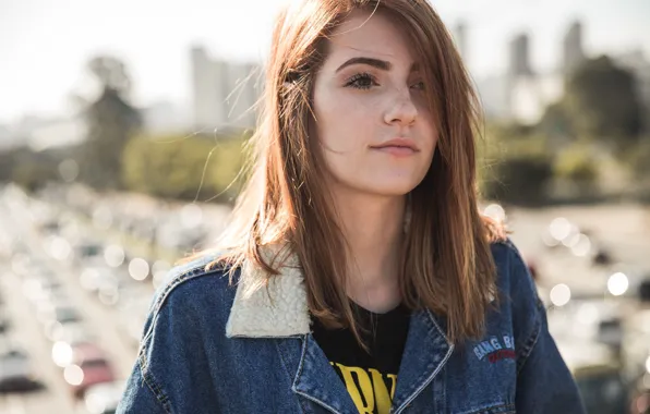 Girl, portrait, red, Karol Queiroz