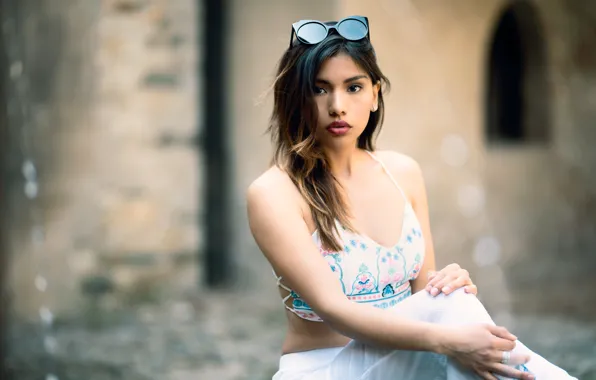Picture summer, look, background, model, glasses, Rosalia