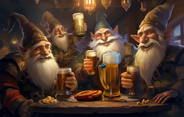 Picture beer, elves, dwarves, the elderly, neural network