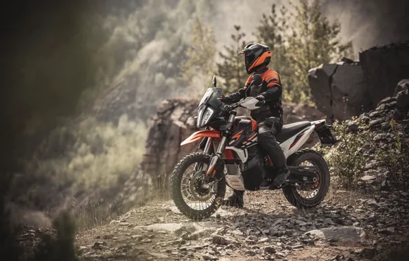 Picture Mountains, Helmet, Motorcycle, Male, KTM, Adventure Motorcycle, KTM 890 Adventure R Rally, Adventure bike