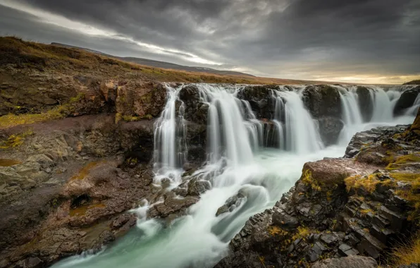 River, waterfall, Nature, Iceland