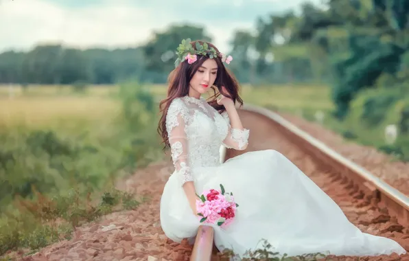 Girl, style, railroad