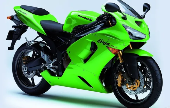 Moto, green, Kawasaki