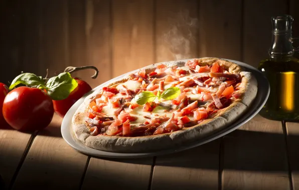 Cheese, pizza, tomatoes, sausage, delicious, filling