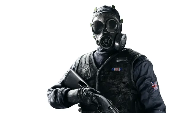 Picture Look, Gas mask, Weapons, COP, Shotgun, UK, Equipment, Ubisoft Entertainment
