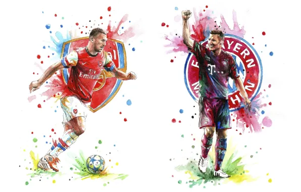 Picture art, Arsenal, art, Arsenal, Football Club, The Gunners, Bayern Munich, Football club