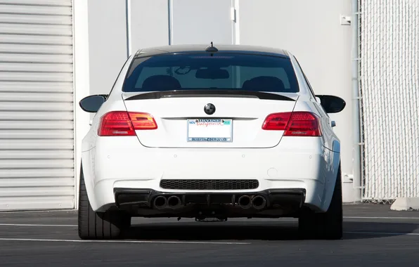 Picture white, bmw, BMW, shadow, white, Blik, back, e92