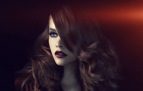 Picture eyes, look, girl, light, face, model, hair, makeup