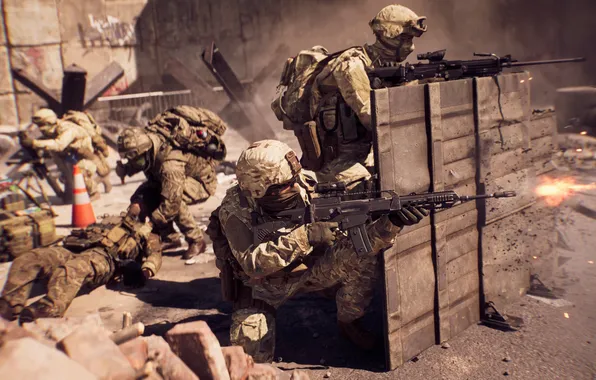 Shooting, Battlefield, military, offensive, video game, EA Games, automatic weapons, Battlefield 6