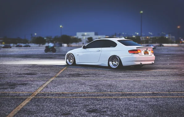 The evening, BMW, Tuning, White, BMW, Drives, White, E92