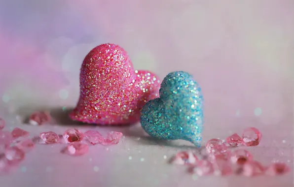 Rhinestones, hearts, two hearts